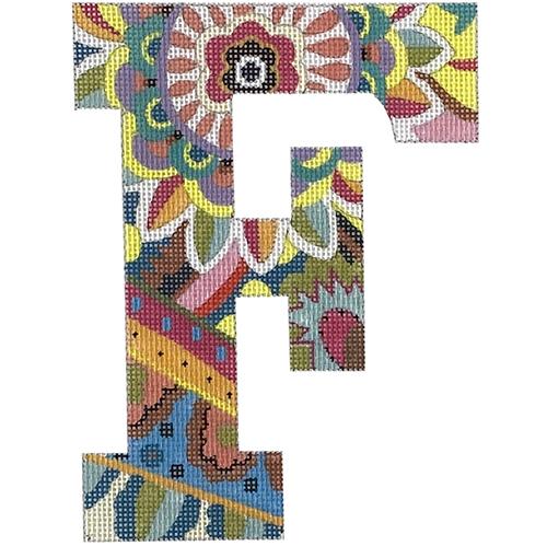 Floral 6" Monogram Letter F