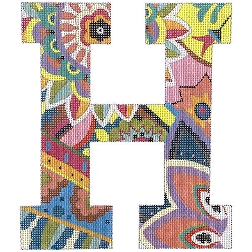 Floral 6" Monogram Letter H