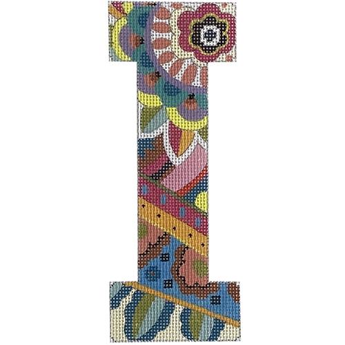 Floral 6" Monogram Letter I