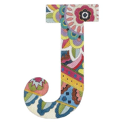 Floral 6" Monogram Letter J