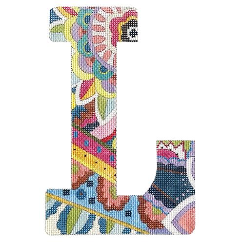 Floral 6" Monogram Letter L