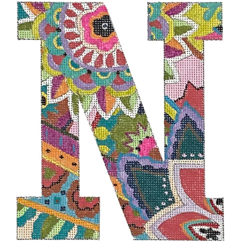Floral 6" Monogram Letter N