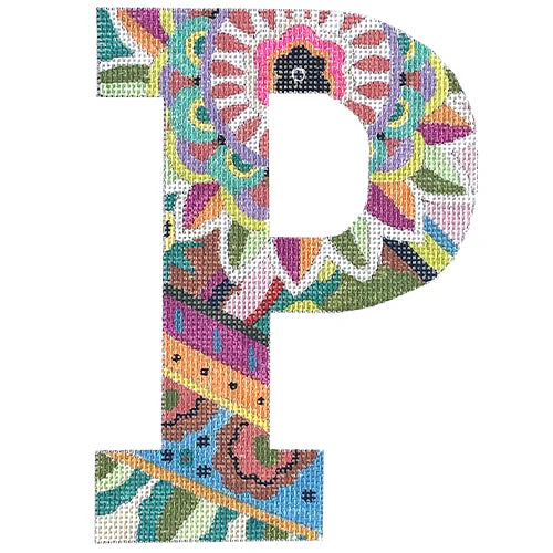 Floral 6" Monogram Letter P