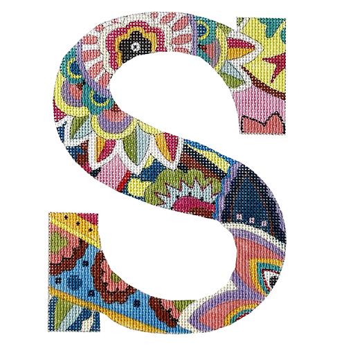 Floral 6" Monogram Letter S