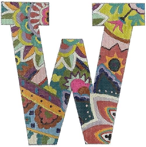 Floral 6" Monogram Letter W