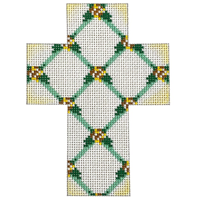 Floral Cross - Yellow Lattice