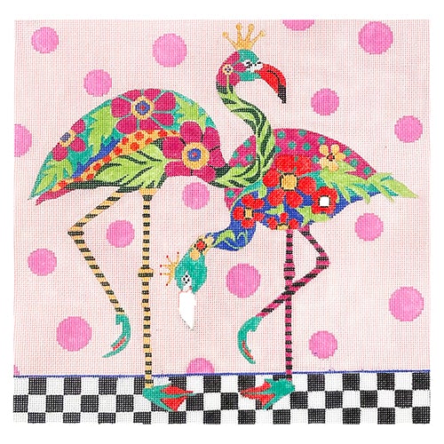 Floral Flamingos