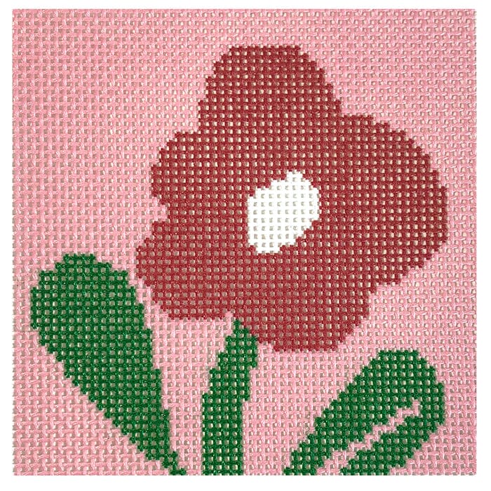 Floral Square D on Pink