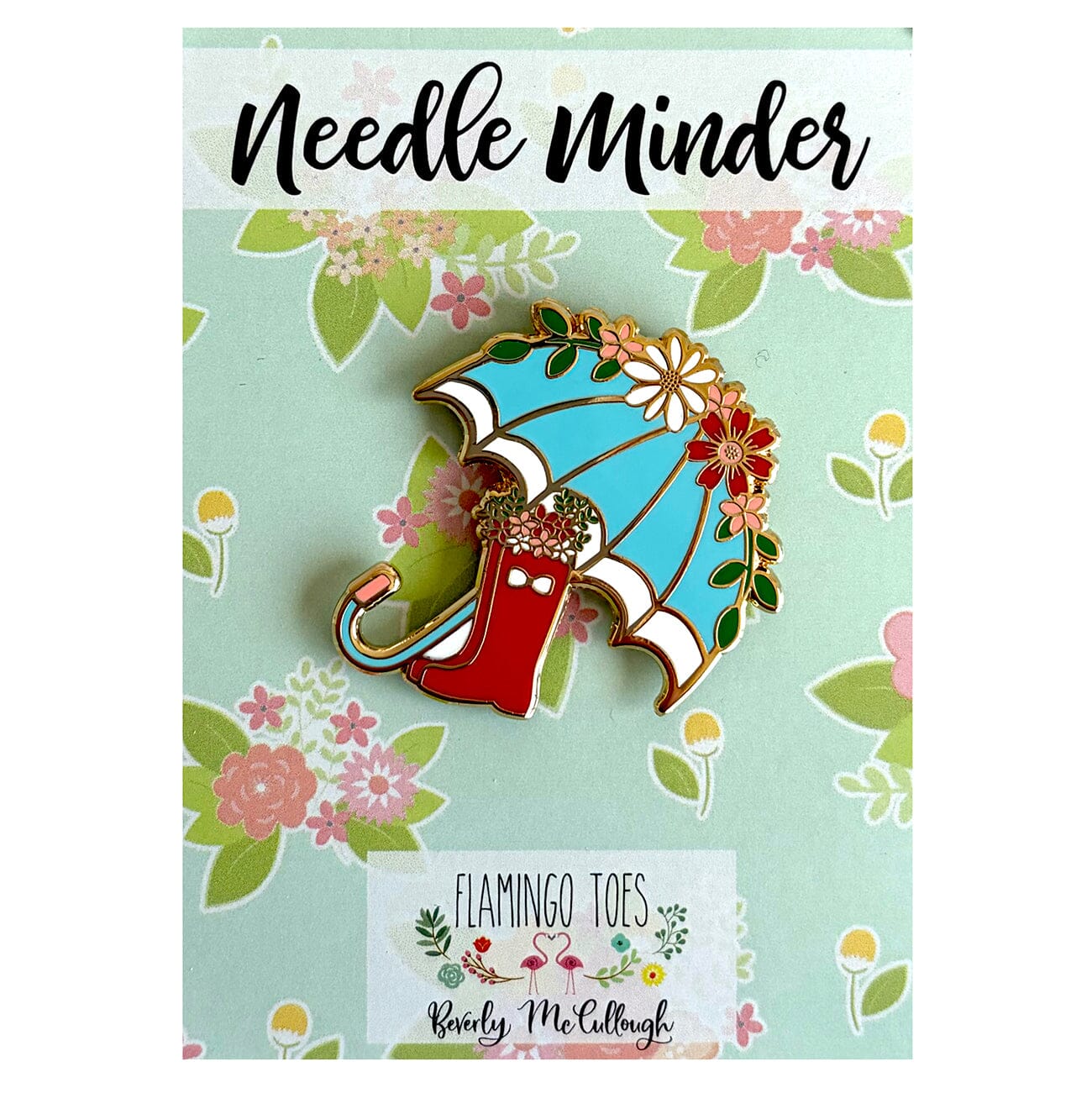 Floral Umbrella and Boots Needleminder