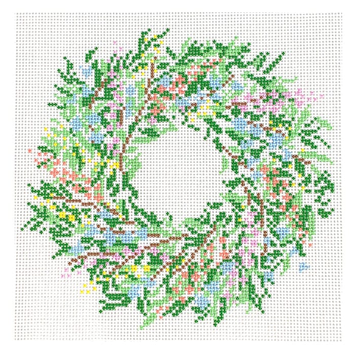 Floral Wreath in Greens