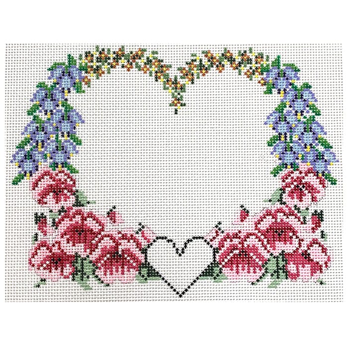 Flower Heart Wedding Sampler on 13 mesh
