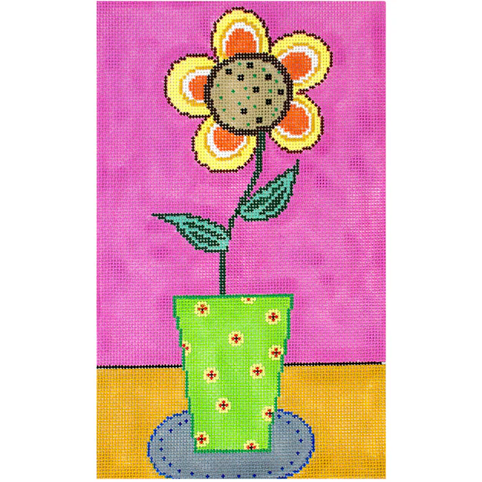 Flowers in Green Vase