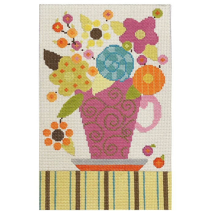 Flowers in Purple Tea Cup
