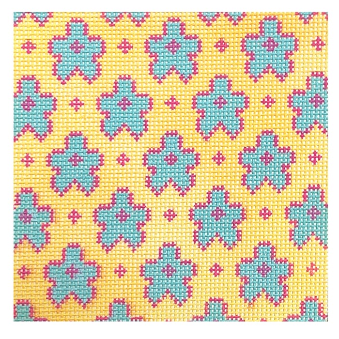 Flowers on Yellow 4"