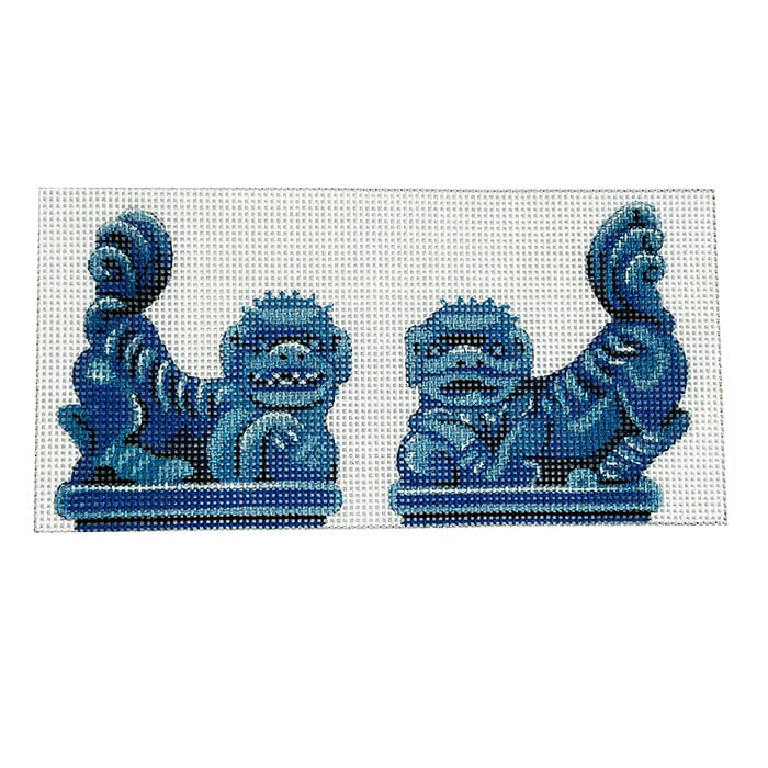 Blue Japanese Foo Dogs Clutch Insert