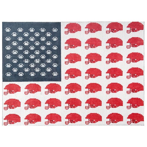 Football and Helmets Flag