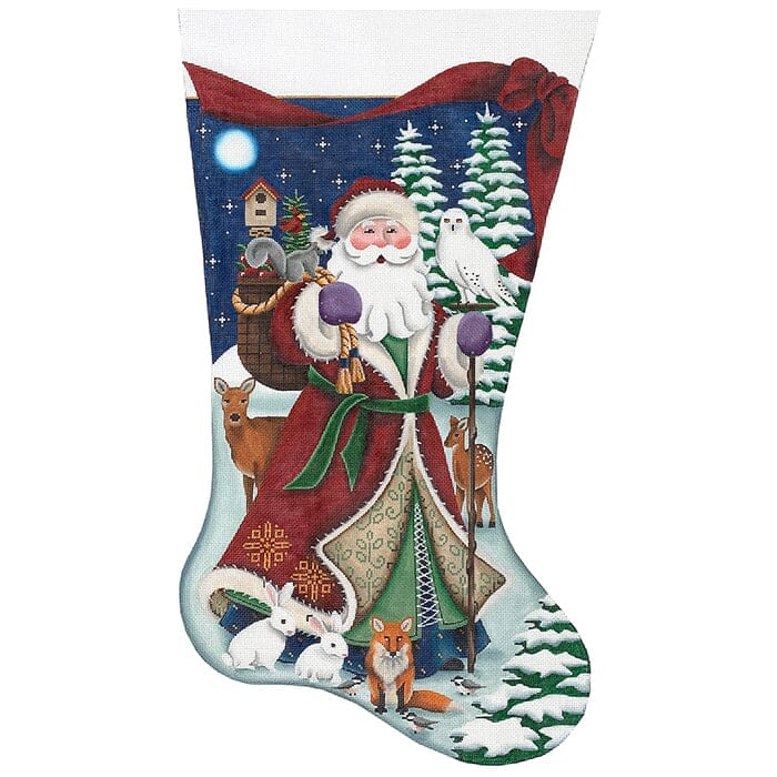 Forest Santa with Woodland Animals Stocking on 18 TTR