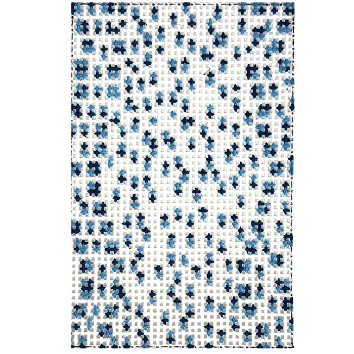 French Dots Luggage Tag Blue 2x3