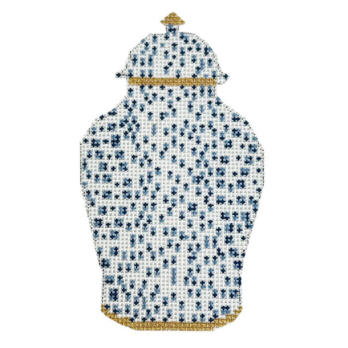 French Dots Ginger Jar - Navy
