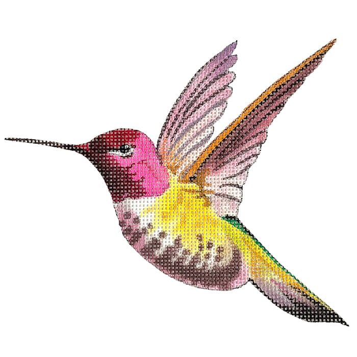 Fuchsia/Yellow Hummingbird Ornament