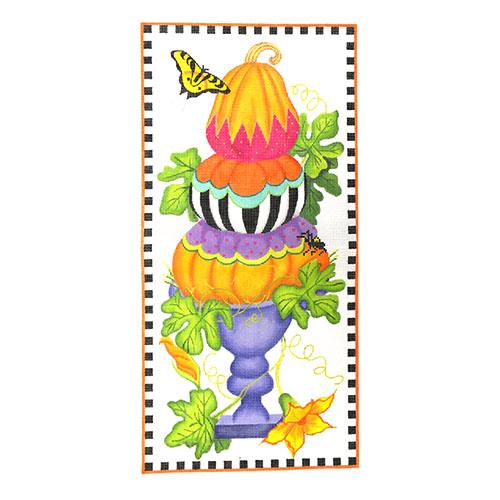 Funky Punkins Topiary Tall Rectangle - Orange, Green, Purple