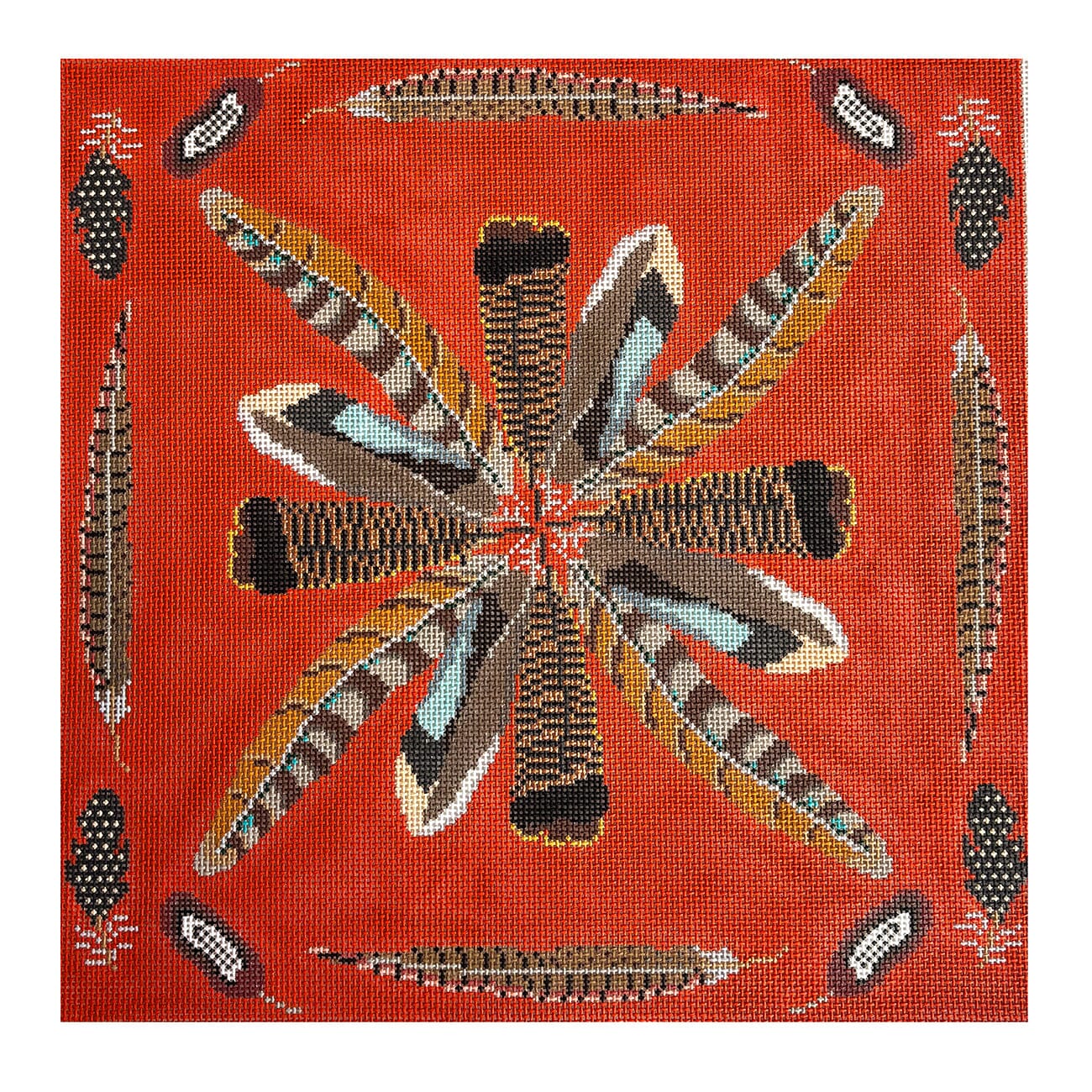 Game Bird Feathers Pillow Orange