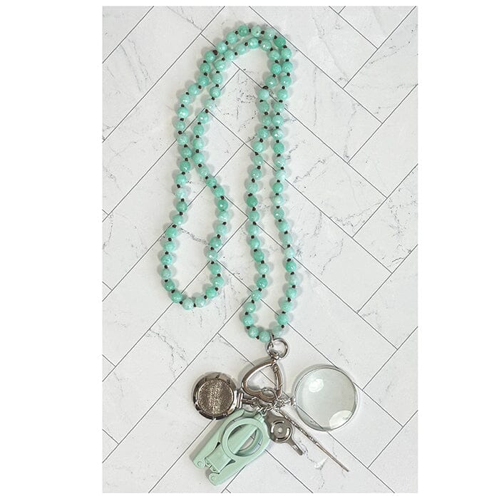 Gemstone Chatelaine Necklace - Light Green Turquoise