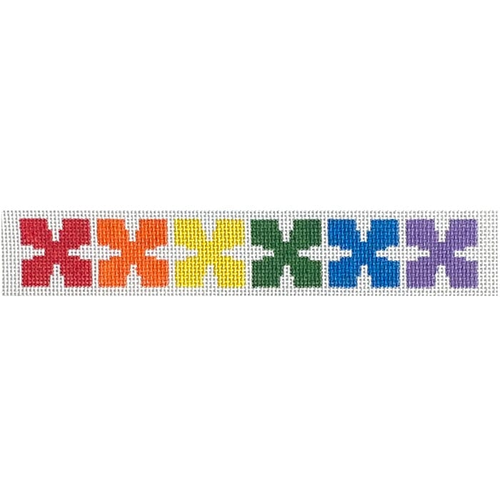 Geo Floral Key Fob - Rainbow