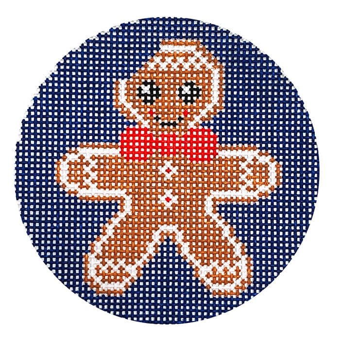 Gingerbread Boy Ornament on Blue