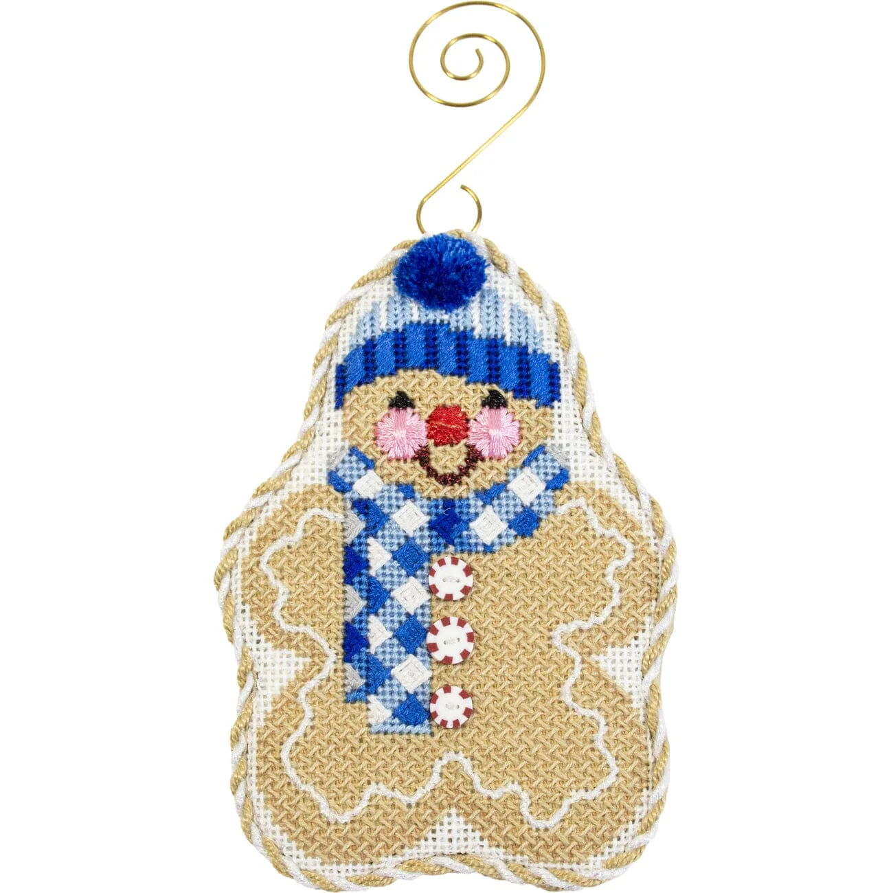 Gingerbread Friends - Blue Gingham Scarf