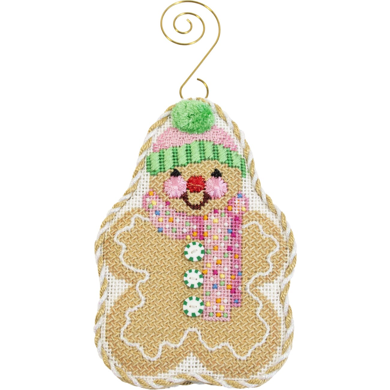 Gingerbread Friends - Pink Iced Scarf with Stitch Guide