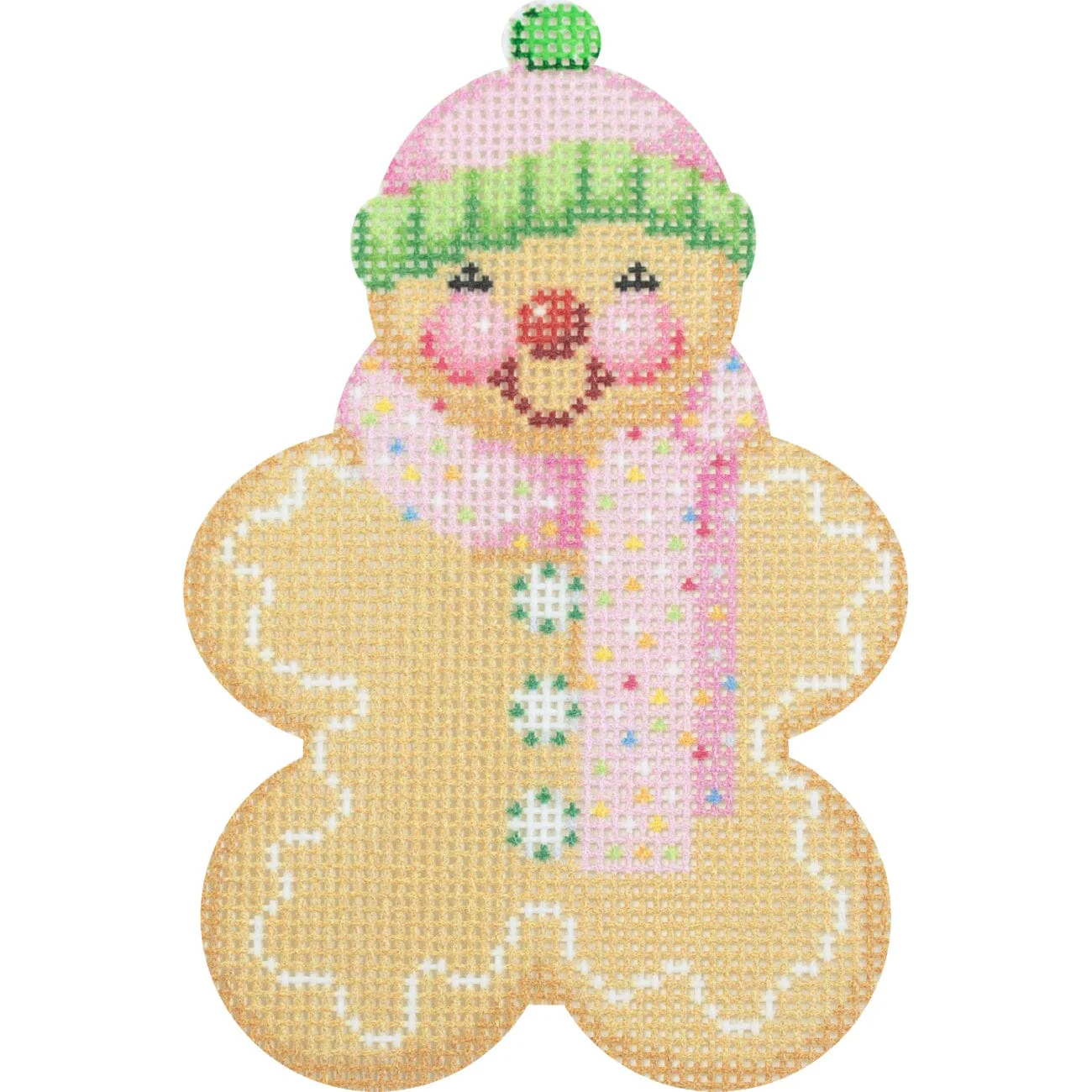 Gingerbread Friends - Pink Iced Scarf with Stitch Guide - Image 2