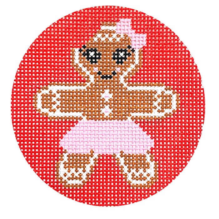Gingerbread Girl Ornament on Red