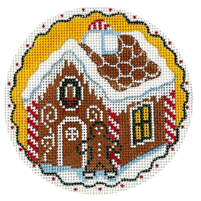 Gingerbread House & Man 4" Round