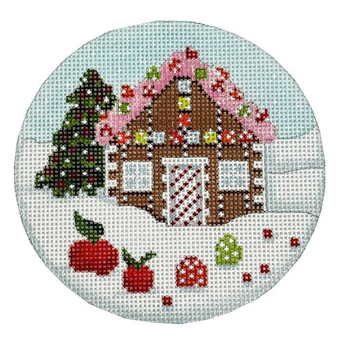 Gingerbread House Pink Roof Ornament