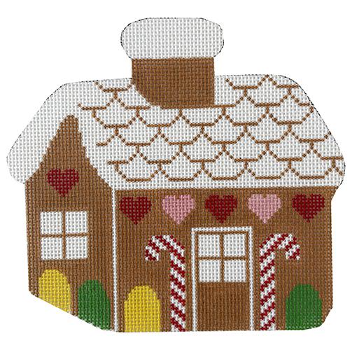 Gingerbread House with Hearts Trim