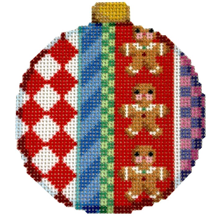 Gingerbread Jolly Stripe Ball Ornament