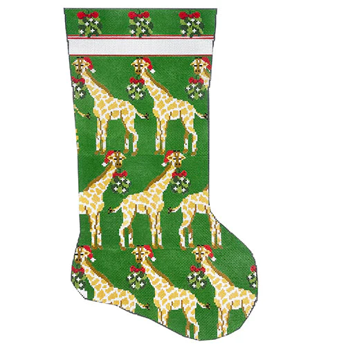 Giraffes and Mistletoe Stocking