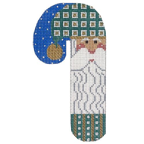 Gold Check Santa Candy Cane