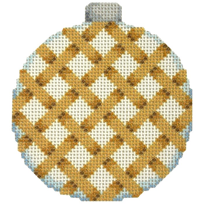 Gold Diagonal Woven Ball Ornament