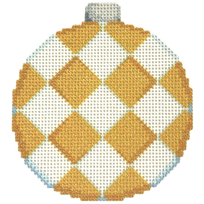 Gold Harlequin Ball Ornament
