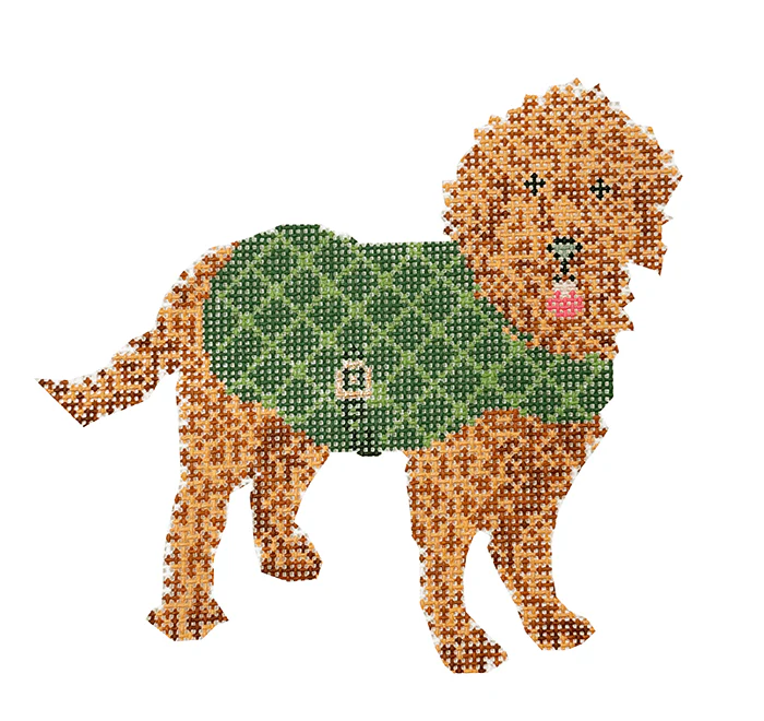 Golden Doodle with Green Coat - Image 2
