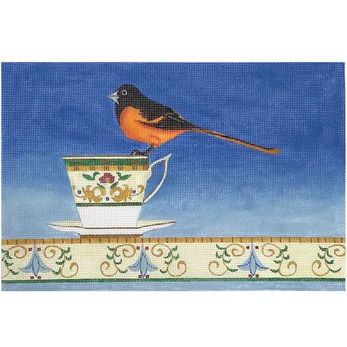 Goldfinch on a Teacup