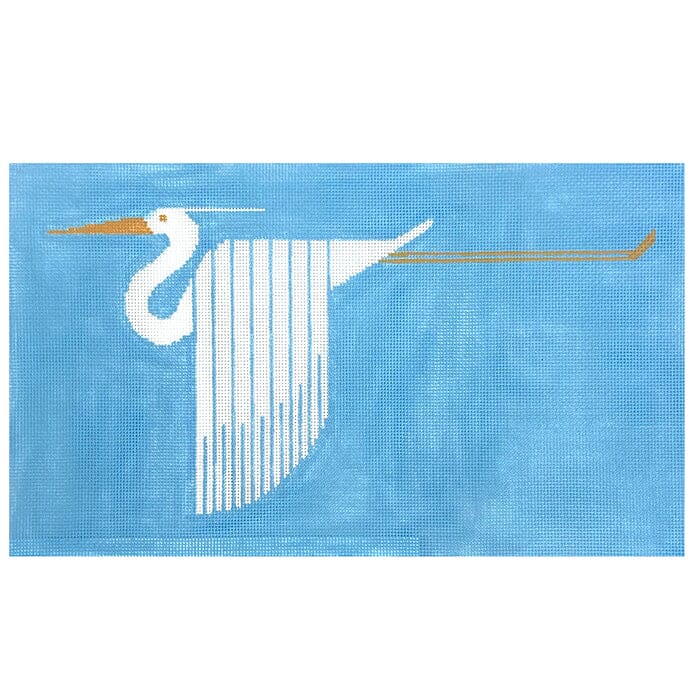 Great White Heron on Blue
