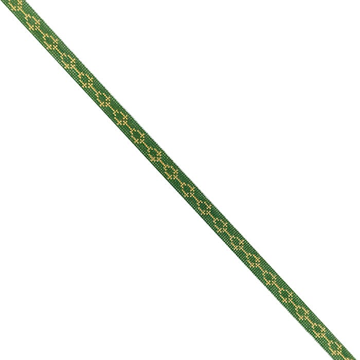 Green and Gold Links Double Wrap Bracelet
