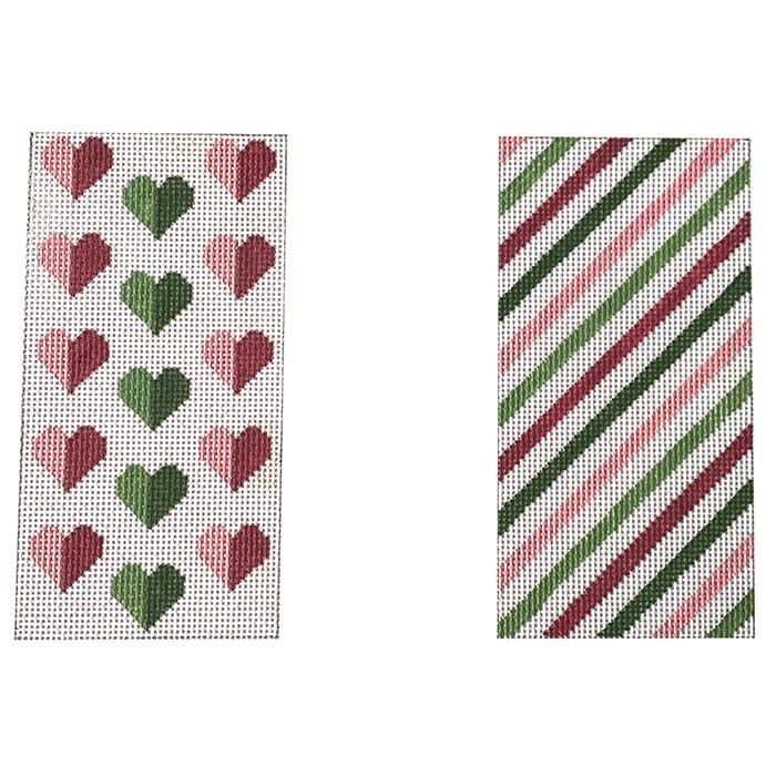 Green and Pink Hearts Eyeglass Case