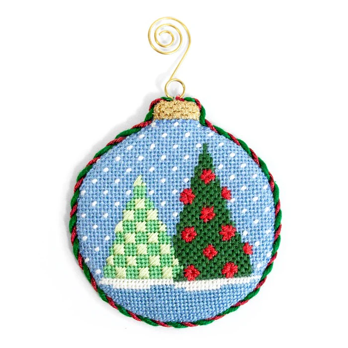 Green Checked Tree Bauble Ornament Kit
