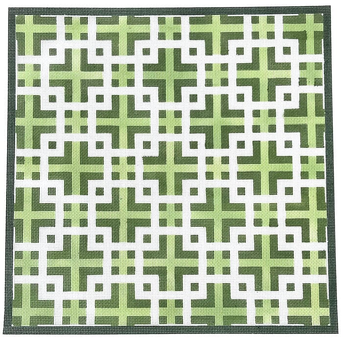 Green Geometric Pillow