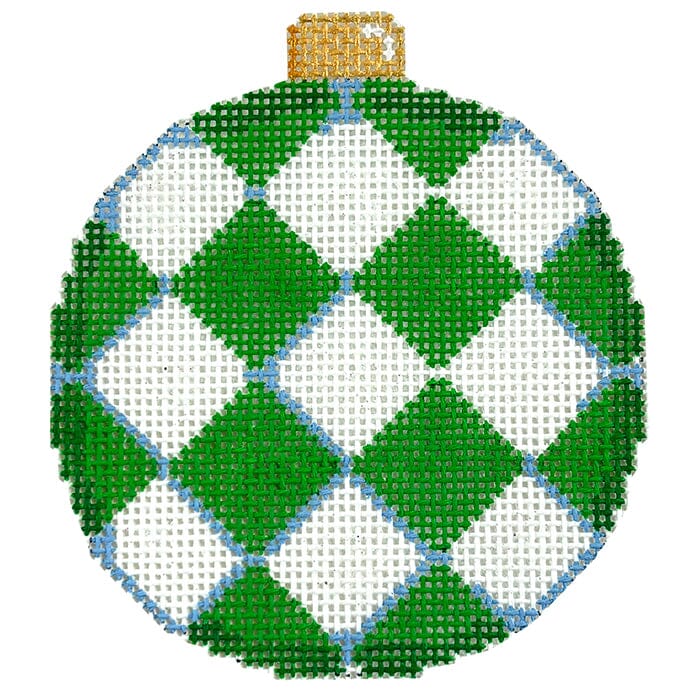 Green Harlequin Ball Ornament