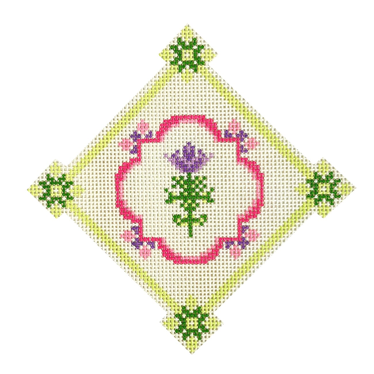 Green & Pink Floral Tile
